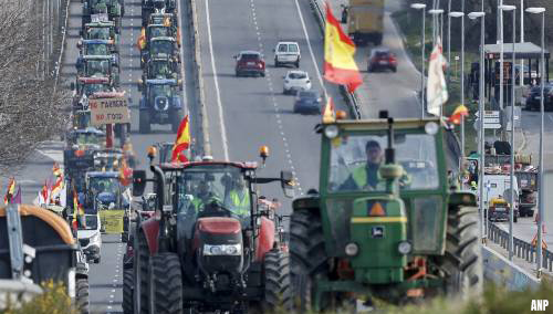 Spanning loopt op bij boerenprotest in Madrid na stoppen tractors